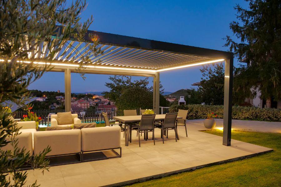 Pergola con illuminazione led