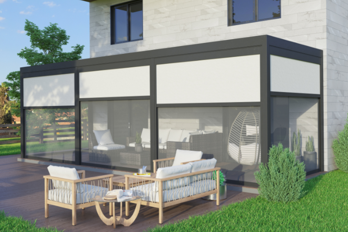 pergola con tende